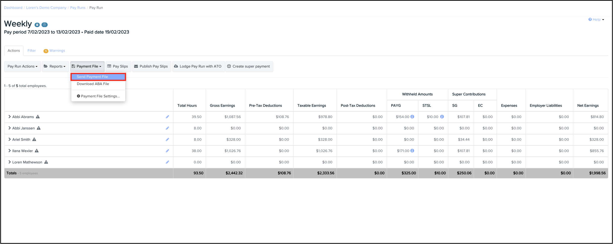 In pay run, click on send payment file.png