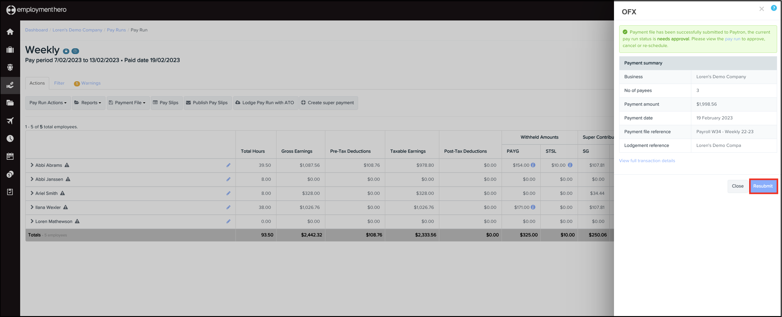 send payment file and click on resubmit in the right hand side.png