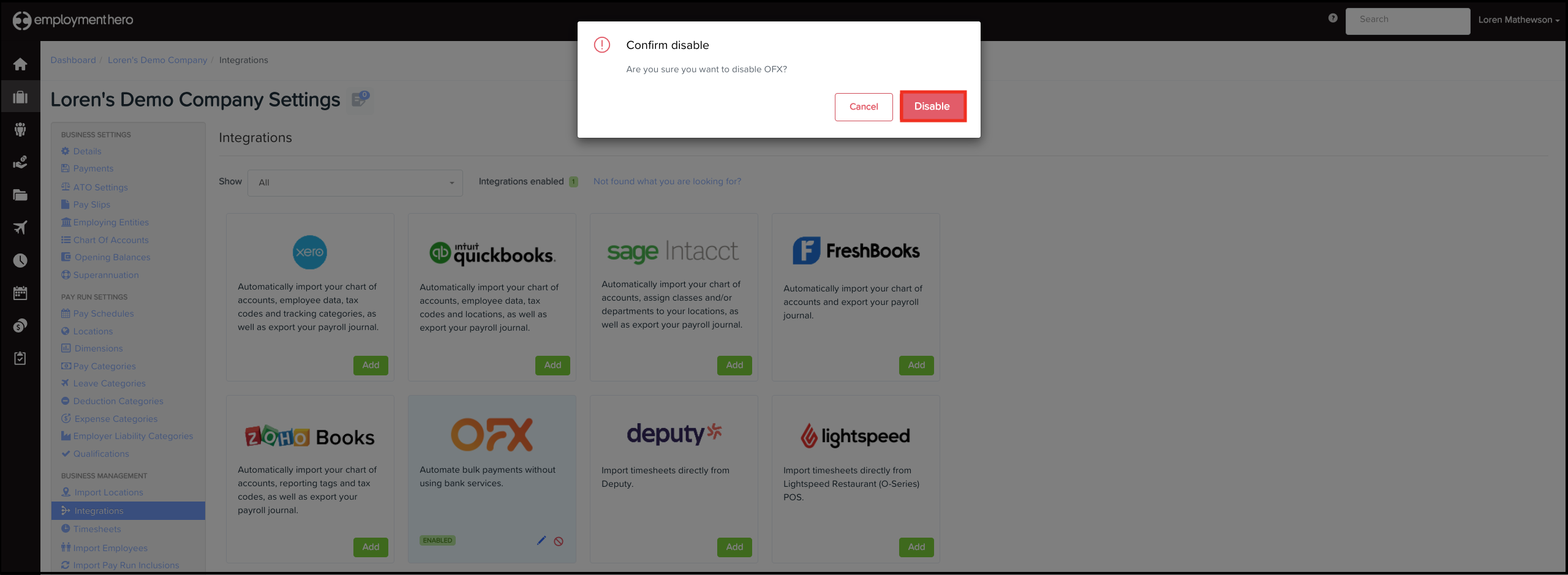 screenshot of how to remove ofx integration with the disable button highlighted.png