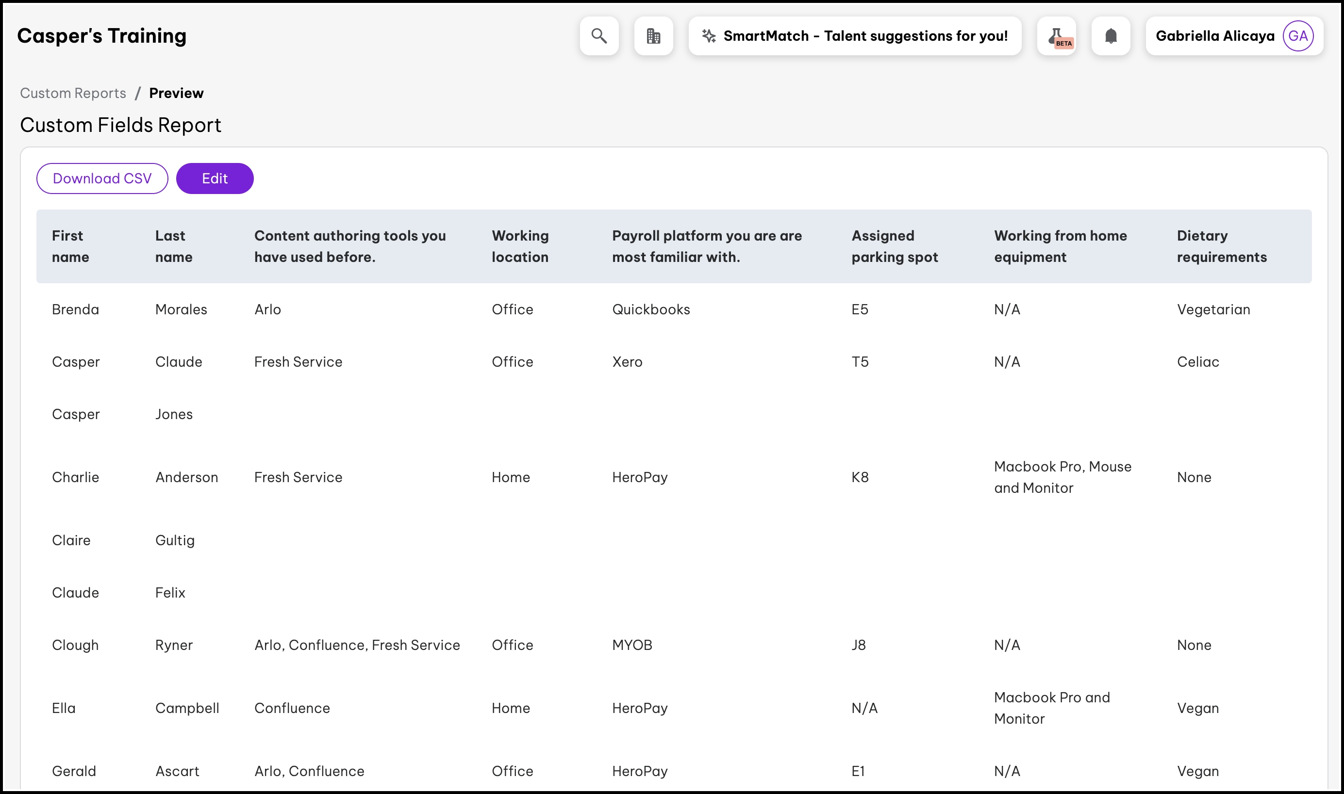 screenshot of the page showing the custom report you ran