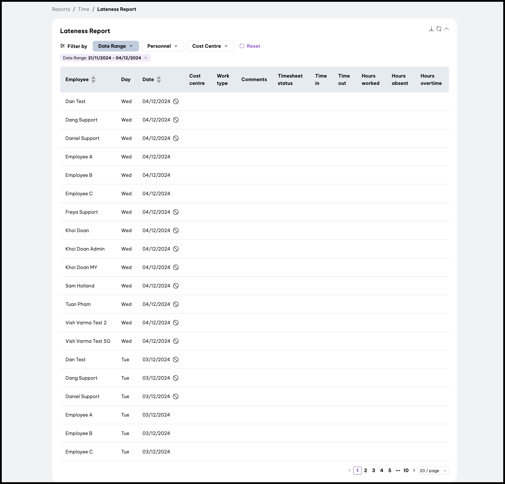 screenshot of Lateness Report page.jpg