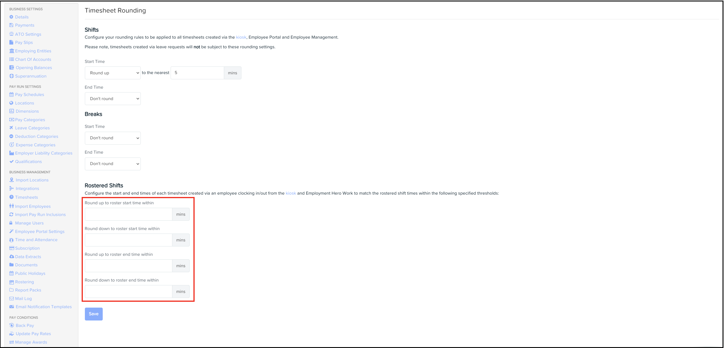 payroll timesheet rounding rostered shifts.png