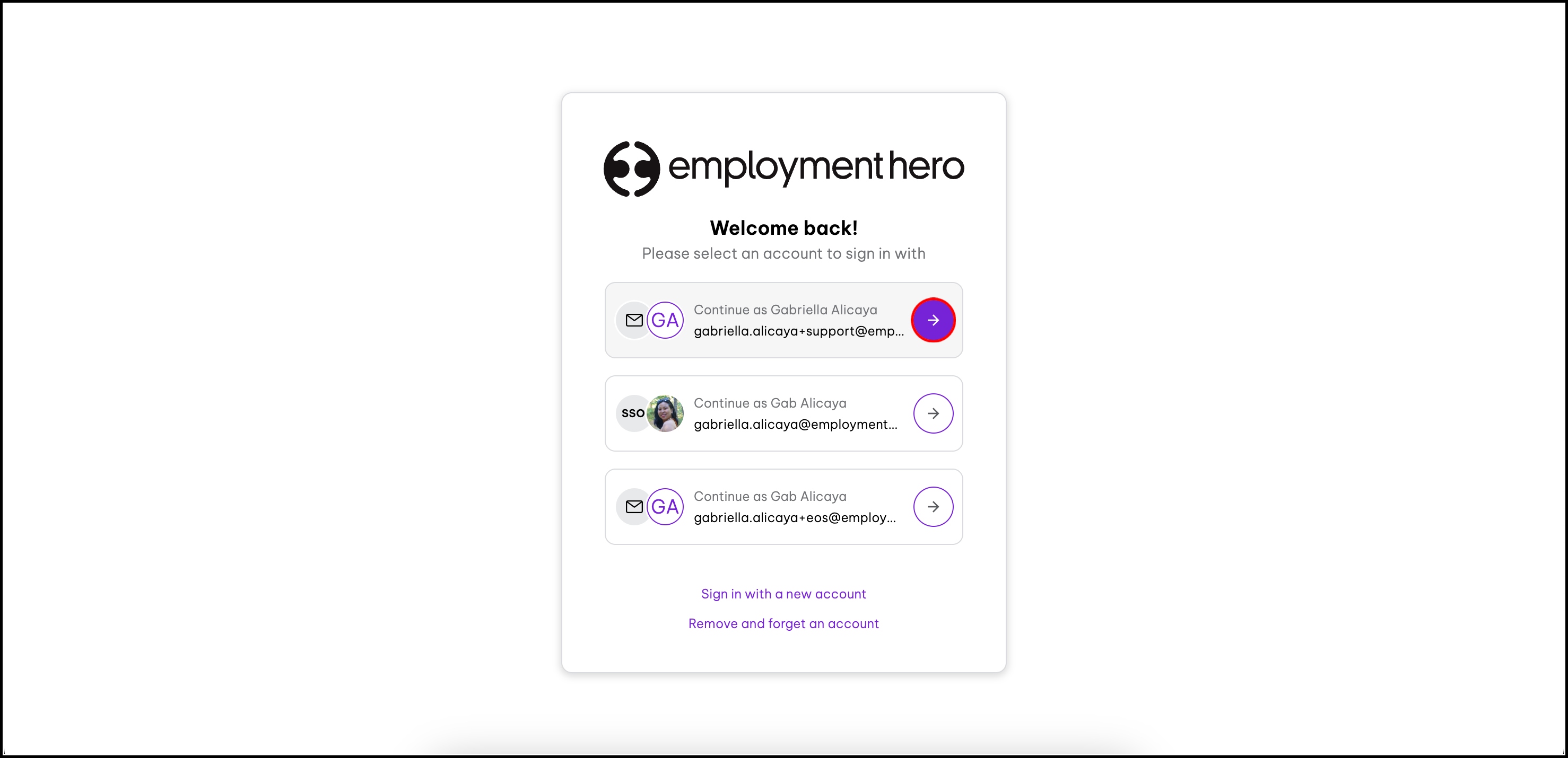 screenshot of the one click sign in experience, highlighting the profile arrow.jpg