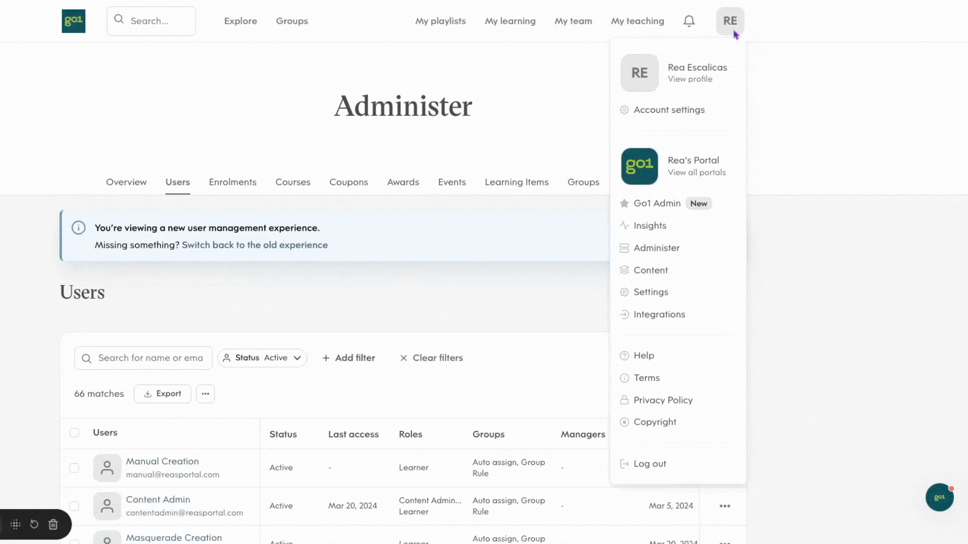 change learner's emaila ddress Go1 video.gif
