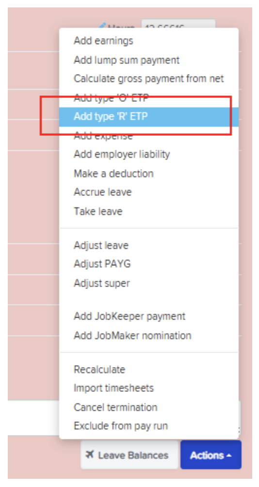 Screenshot showing how to add a second Type R line