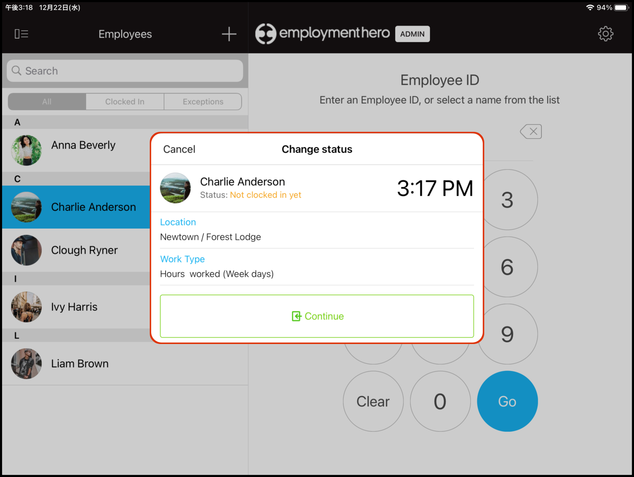 Clock Me In Managing timesheets as an admin via the app Employment