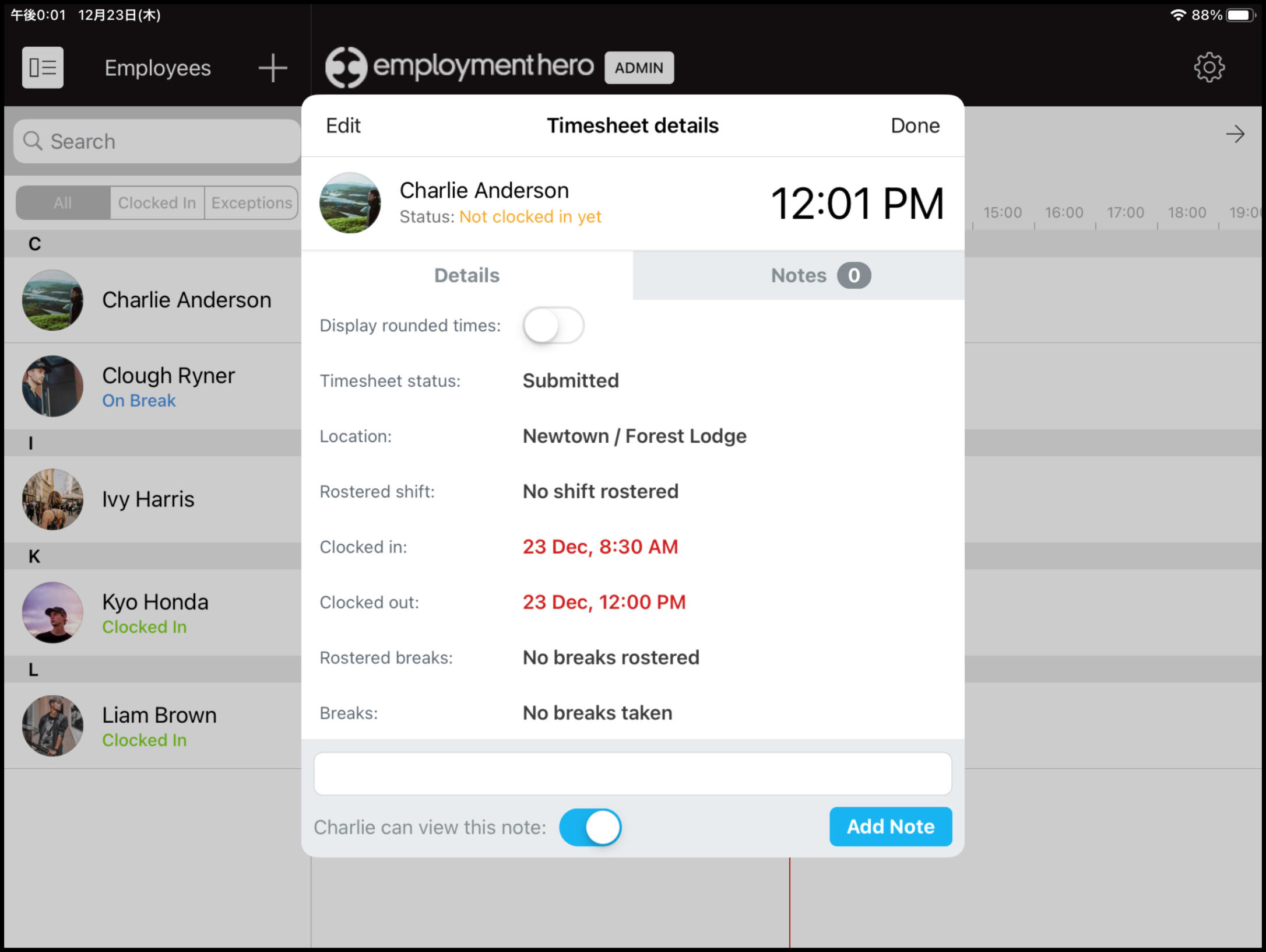 Clock Me In Managing timesheets as an admin via the app Employment