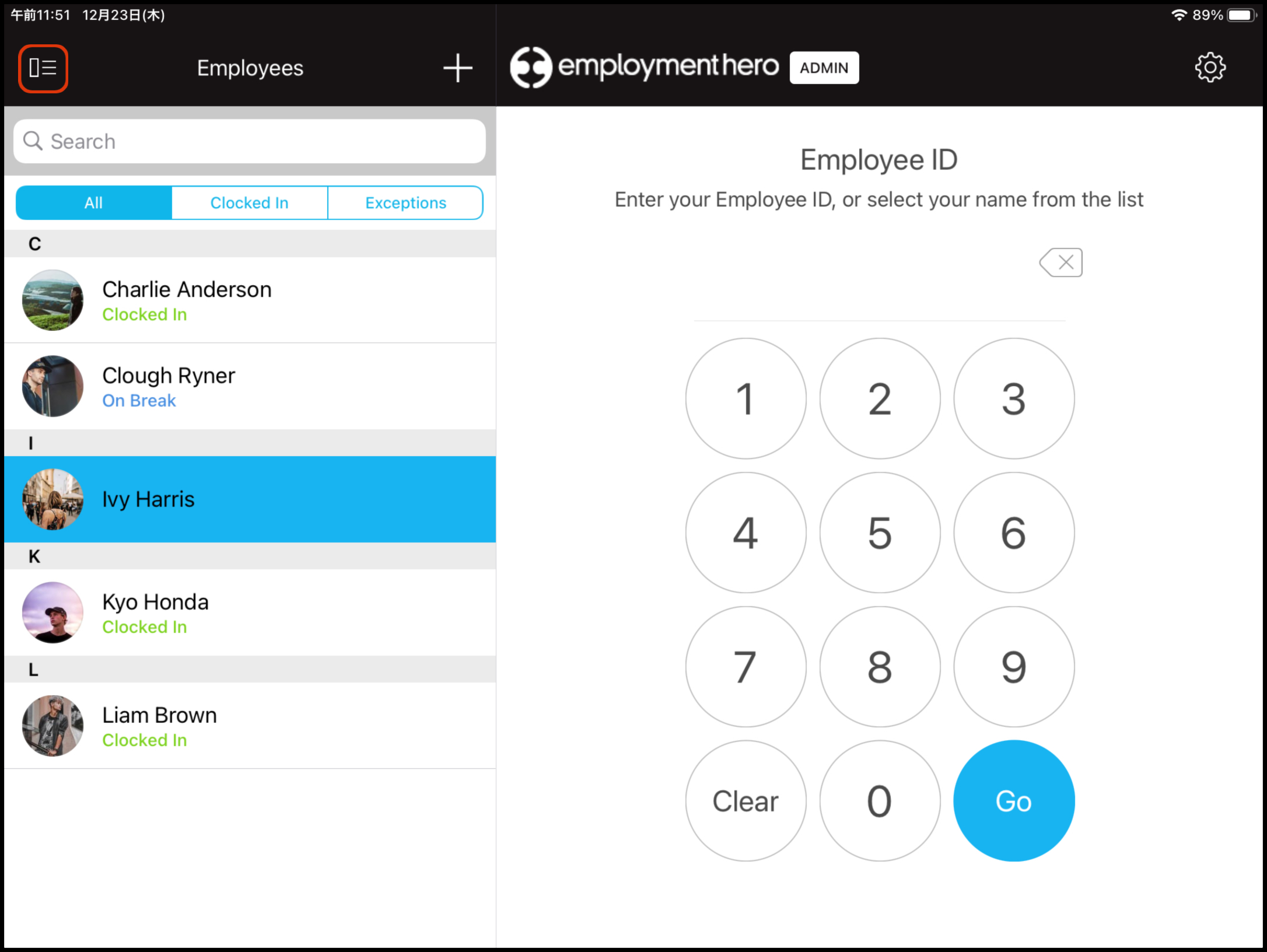 Clock Me In Managing timesheets as an admin via the app Employment