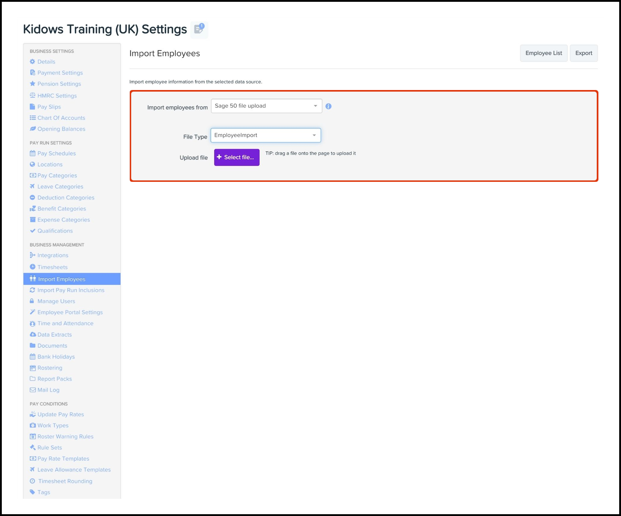 Payroll FAQ How do I import employees from my Sage 50 platform
