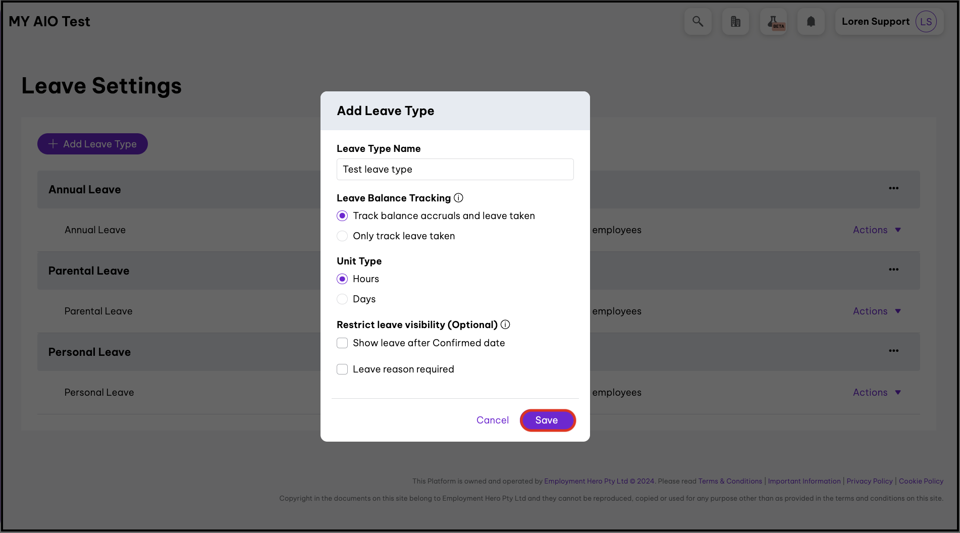 add leave type with details and click save.png