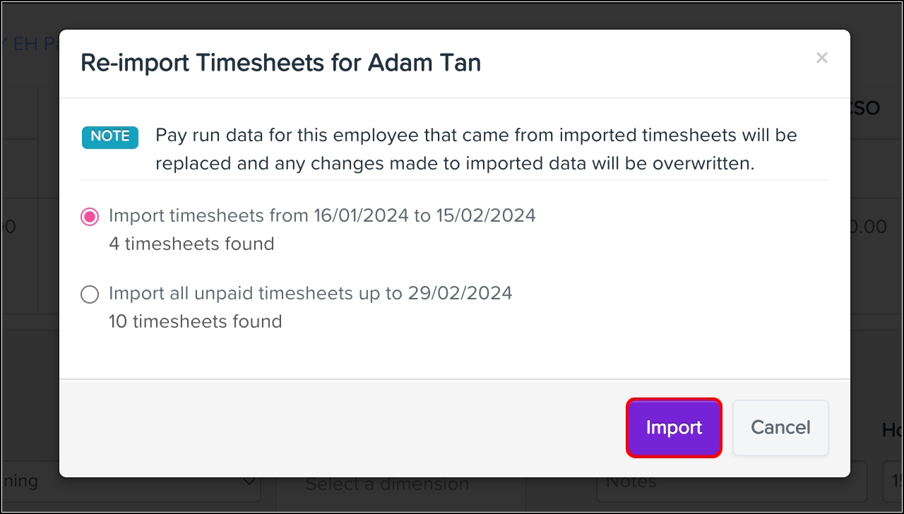 How to re-import timesheets into a pay run via the payroll platform ...